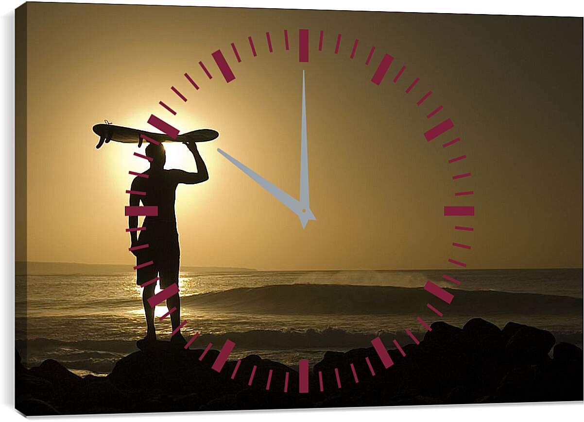 Часы картина - Серфингист