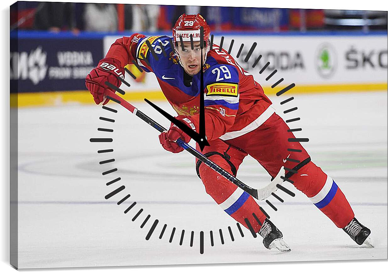 Часы картина - Хоккеист. Сборная России по хоккею