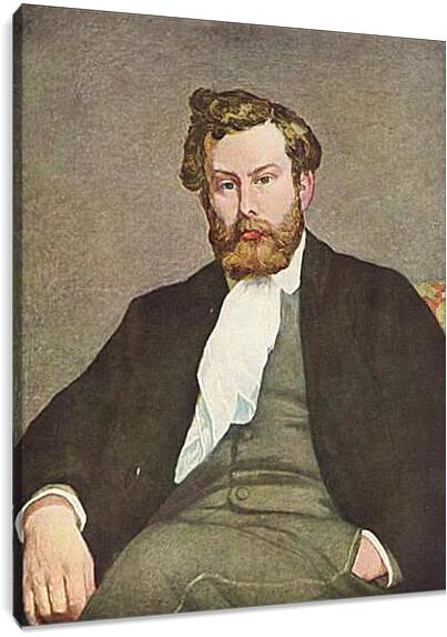 Постер и плакат - Portrait of Alfred Sisley. Пьер Огюст Ренуар