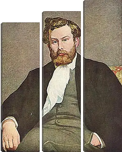 Модульная картина - Portrait of Alfred Sisley. Пьер Огюст Ренуар