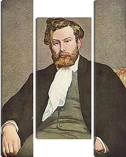 Модульная картина - Portrait of Alfred Sisley. Пьер Огюст Ренуар