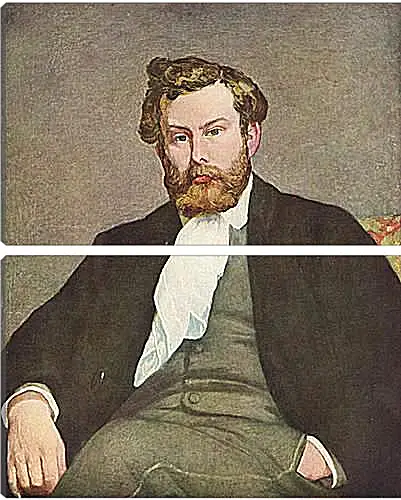 Модульная картина - Portrait of Alfred Sisley. Пьер Огюст Ренуар