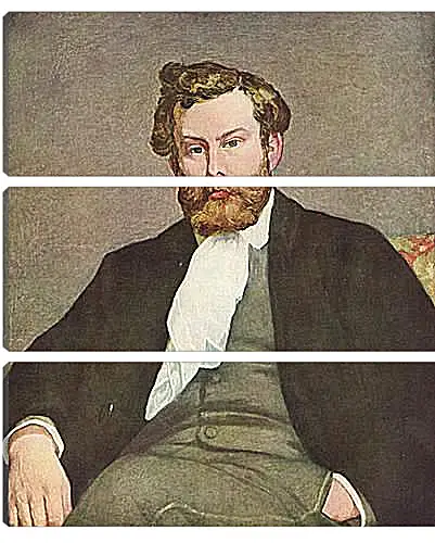 Модульная картина - Portrait of Alfred Sisley. Пьер Огюст Ренуар