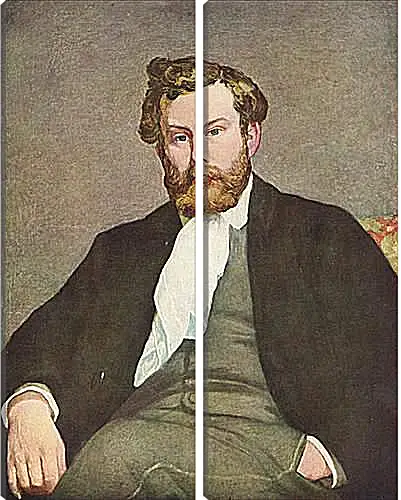 Модульная картина - Portrait of Alfred Sisley. Пьер Огюст Ренуар