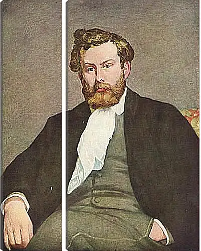 Модульная картина - Portrait of Alfred Sisley. Пьер Огюст Ренуар