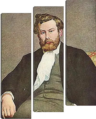 Модульная картина - Portrait of Alfred Sisley. Пьер Огюст Ренуар