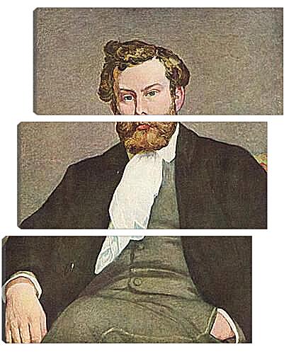 Модульная картина - Portrait of Alfred Sisley. Пьер Огюст Ренуар