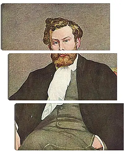 Модульная картина - Portrait of Alfred Sisley. Пьер Огюст Ренуар