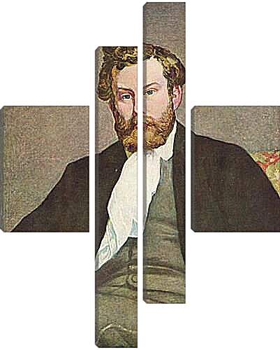 Модульная картина - Portrait of Alfred Sisley. Пьер Огюст Ренуар