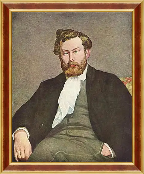 Картина в раме - Portrait of Alfred Sisley. Пьер Огюст Ренуар