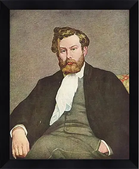 Картина в раме - Portrait of Alfred Sisley. Пьер Огюст Ренуар