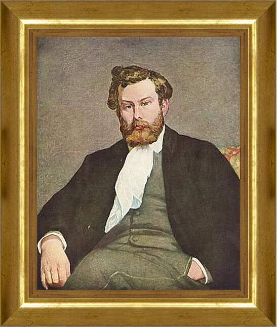 Картина в раме - Portrait of Alfred Sisley. Пьер Огюст Ренуар