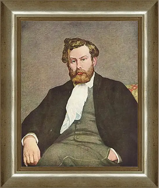 Картина в раме - Portrait of Alfred Sisley. Пьер Огюст Ренуар