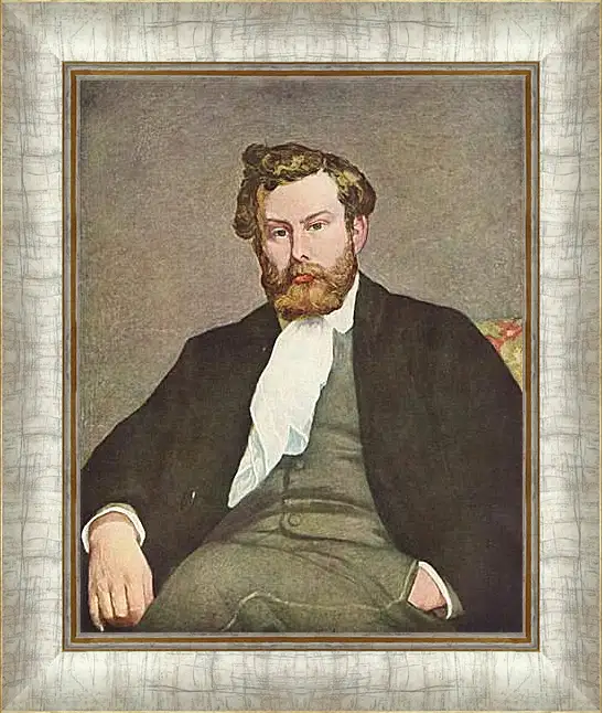 Картина в раме - Portrait of Alfred Sisley. Пьер Огюст Ренуар