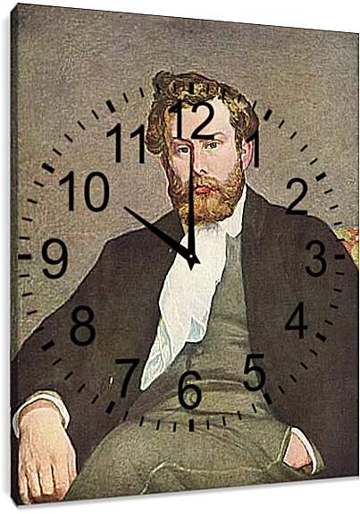 Часы картина - Portrait of Alfred Sisley. Пьер Огюст Ренуар