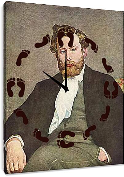 Часы картина - Portrait of Alfred Sisley. Пьер Огюст Ренуар