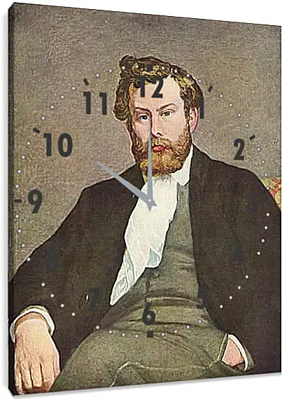 Часы картина - Portrait of Alfred Sisley. Пьер Огюст Ренуар