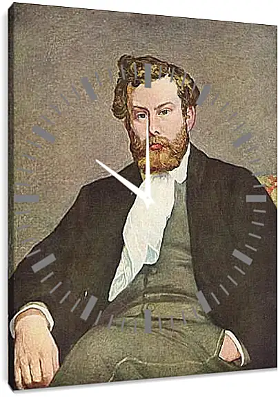 Часы картина - Portrait of Alfred Sisley. Пьер Огюст Ренуар