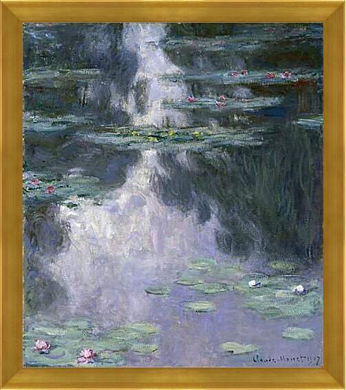 Картина в раме - водяные лилии. Клод Моне