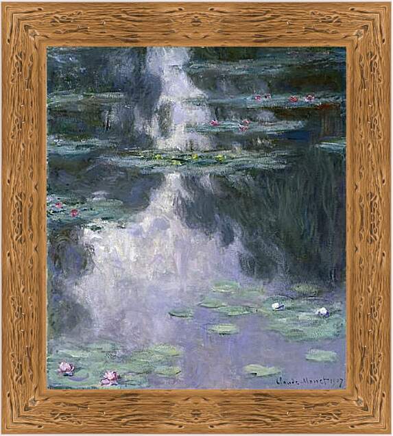 Картина в раме - водяные лилии. Клод Моне