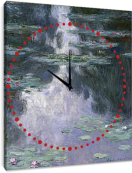 Часы картина - водяные лилии. Клод Моне
