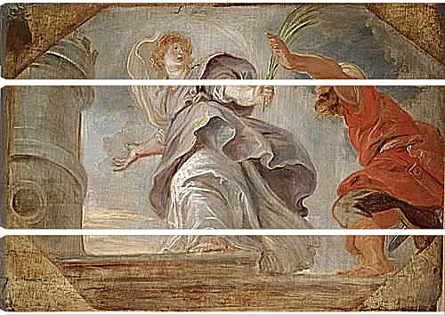 Модульная картина - Saint Barbara Fleeing from Her Father. Питер Пауль Рубенс