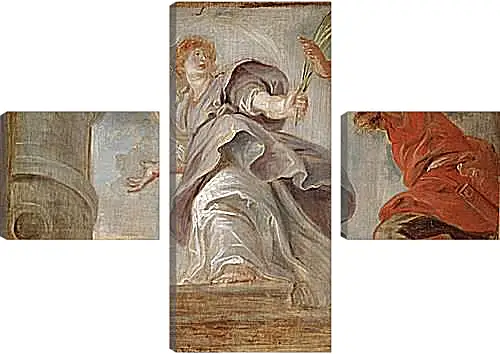 Модульная картина - Saint Barbara Fleeing from Her Father. Питер Пауль Рубенс