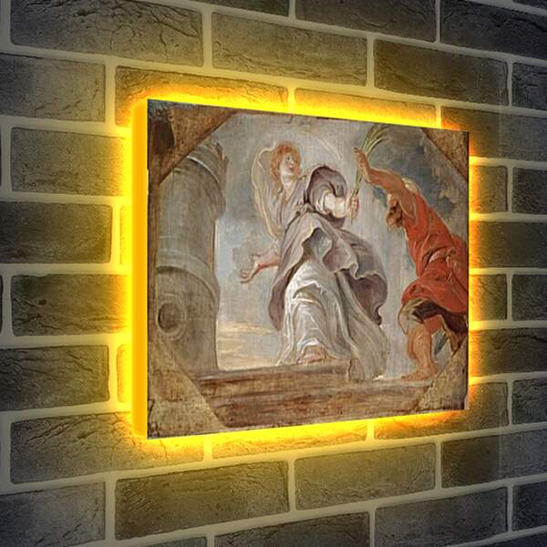 Лайтбокс световая панель - Saint Barbara Fleeing from Her Father. Питер Пауль Рубенс