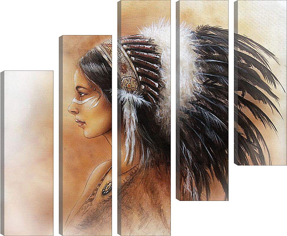 Модульная картина - Индейская девушка