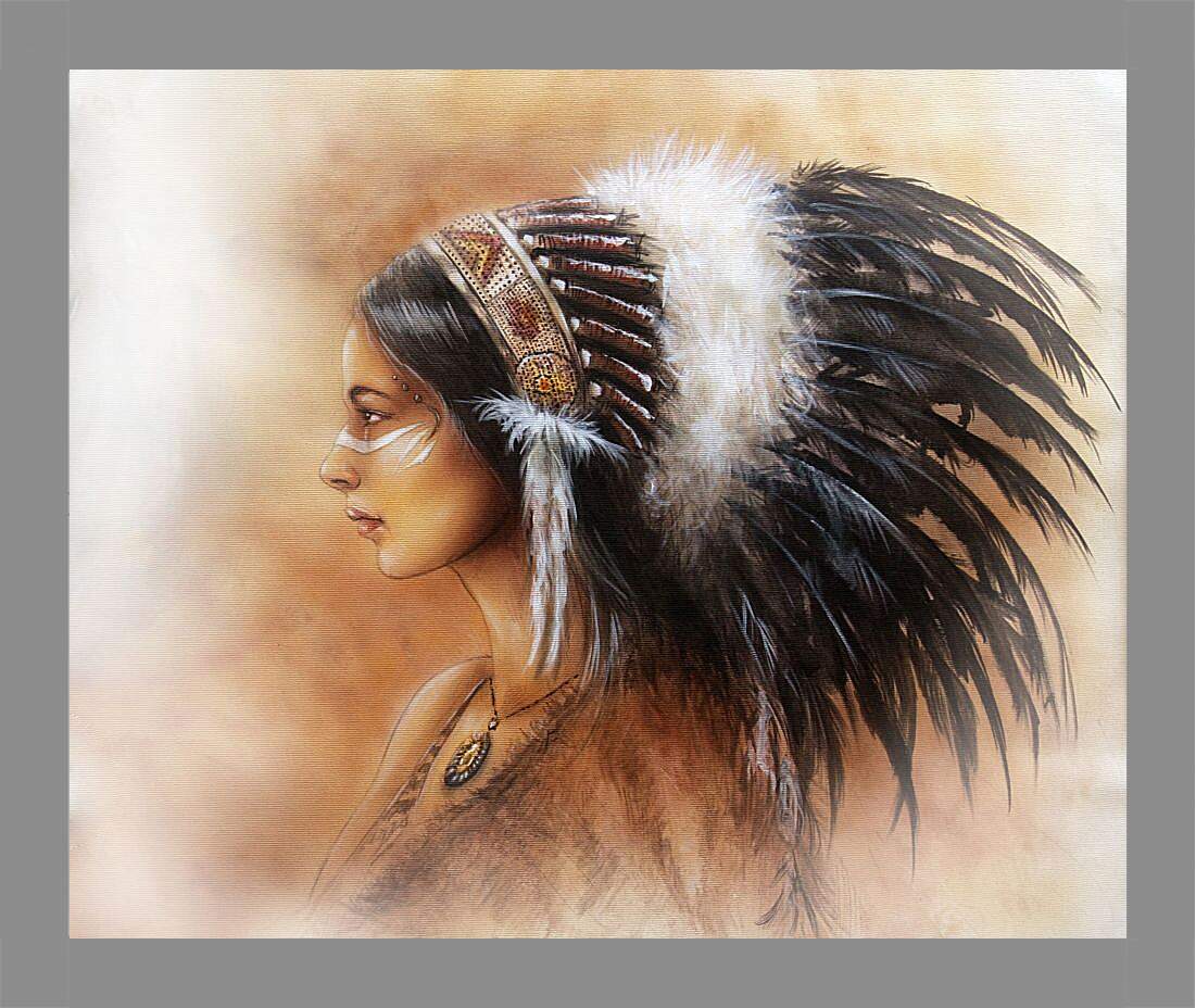 Картина в раме - Индейская девушка