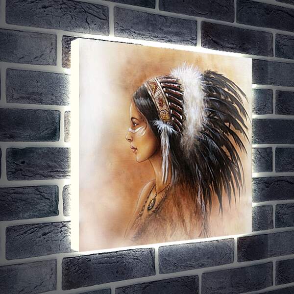 Лайтбокс световая панель - Индейская девушка