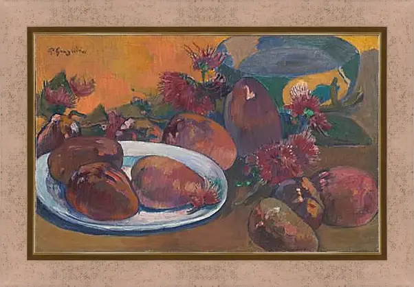 Картина в раме - Still Life with Mangoes. Поль Гоген