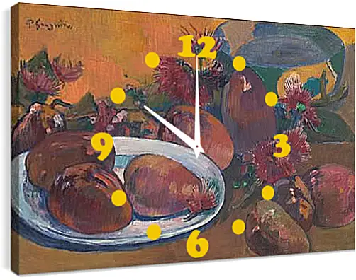 Часы картина - Still Life with Mangoes. Поль Гоген