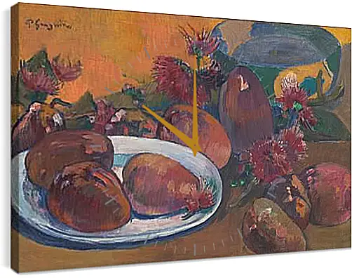 Часы картина - Still Life with Mangoes. Поль Гоген