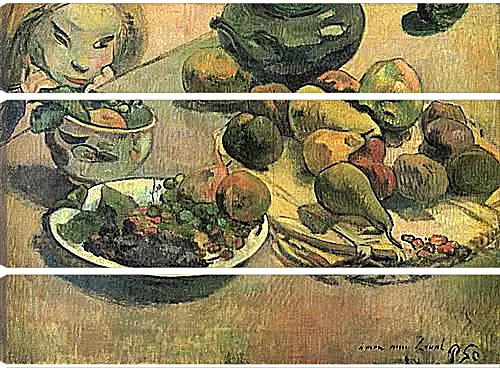 Модульная картина - Nature morte aux fruits (dedicacee a Laval). Натюрморт с фруктами. Поль Гоген