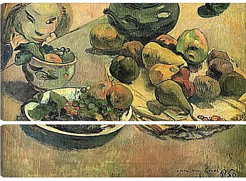 Модульная картина - Nature morte aux fruits (dedicacee a Laval). Натюрморт с фруктами. Поль Гоген