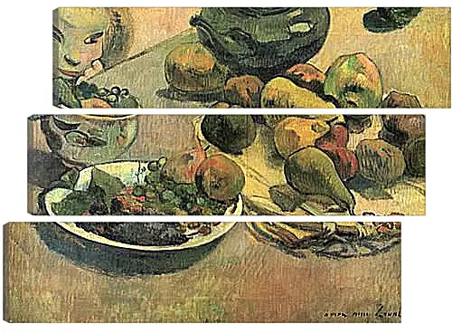 Модульная картина - Nature morte aux fruits (dedicacee a Laval). Натюрморт с фруктами. Поль Гоген