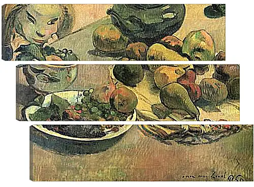 Модульная картина - Nature morte aux fruits (dedicacee a Laval). Натюрморт с фруктами. Поль Гоген