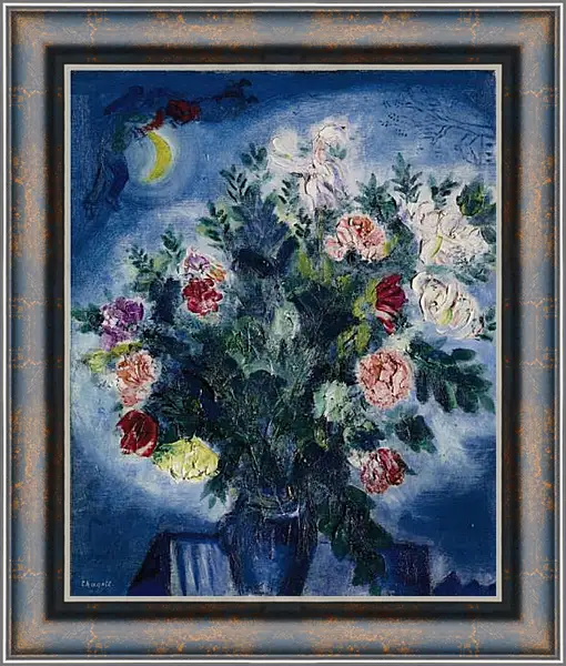 Картина в раме - Bouquet de fleurs avec amoureux Картина в раме - Bouquet de fleurs avec amoureux
