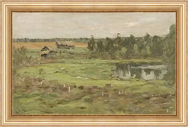 Картина в раме - Серый день. Левитан Исаак Картина в раме - Серый день. Левитан Исаак