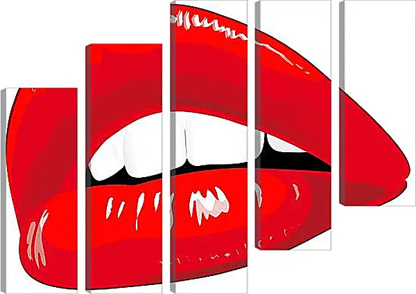 Модульная картина - Красные губы Модульная картина - Красные губы