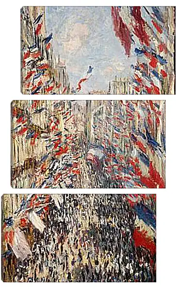 Модульная картина - The Rue Montorgueil, 30th of June 1878. Клод Моне Модульная картина - The Rue Montorgueil, 30th of June 1878. Клод Моне