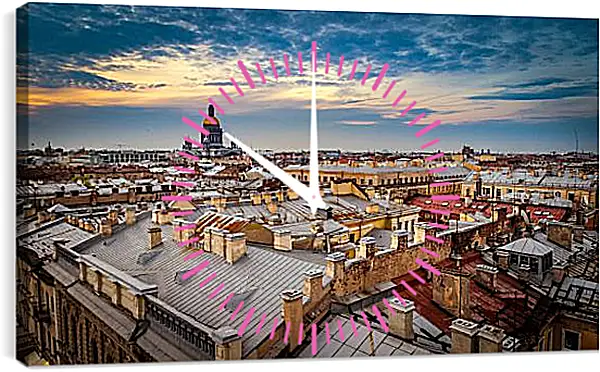 Часы картина - Крыши Санкт-Петербурга Часы картина - Крыши Санкт-Петербурга