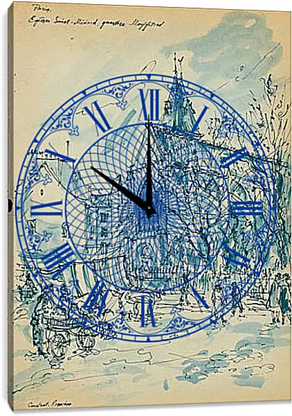 Часы картина - Paris. Коровин Константин Часы картина - Paris. Коровин Константин