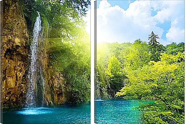 Модульная картина - Чистый водопад Модульная картина - Чистый водопад
