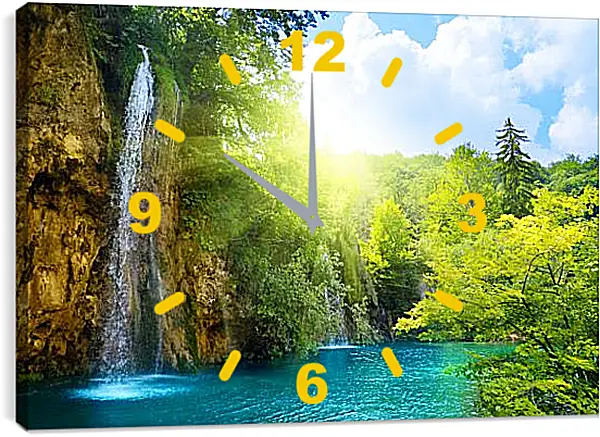 Часы картина - Чистый водопад Часы картина - Чистый водопад