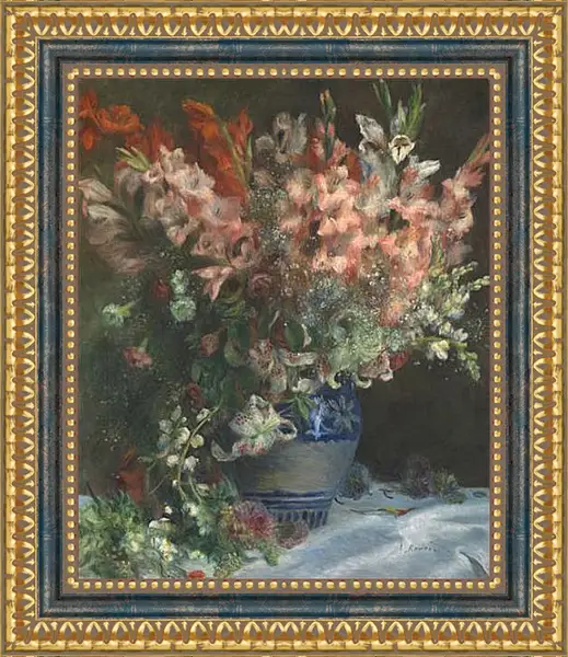 Картина в раме - Gladioli in a Vase. Пьер Огюст Ренуар Картина в раме - Gladioli in a Vase. Пьер Огюст Ренуар