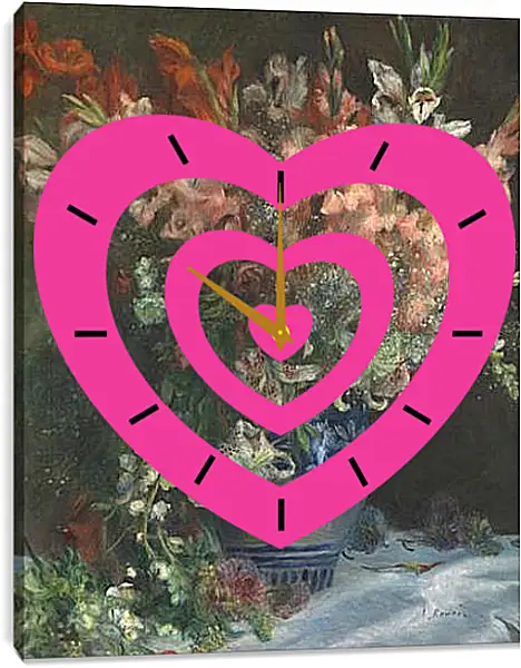 Часы картина - Gladioli in a Vase. Пьер Огюст Ренуар Часы картина - Gladioli in a Vase. Пьер Огюст Ренуар