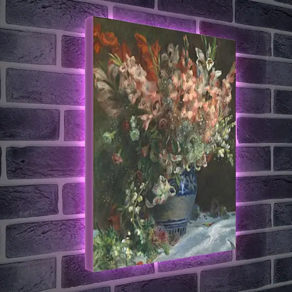 Лайтбокс световая панель - Gladioli in a Vase. Пьер Огюст Ренуар Лайтбокс световая панель - Gladioli in a Vase. Пьер Огюст Ренуар