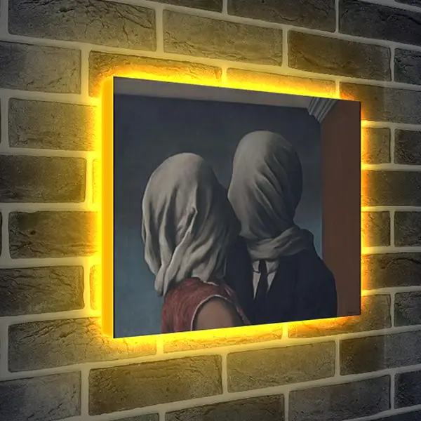 Лайтбокс световая панель - The Lovers. (Любовники) Рене Магритт Лайтбокс световая панель - The Lovers. (Любовники) Рене Магритт